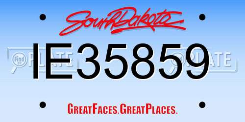 IE35859 South Dakota License Plate