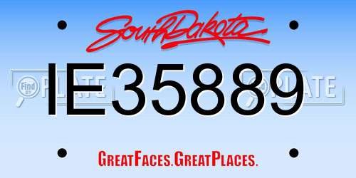 IE35889 South Dakota License Plate