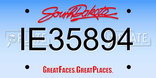 IE35894 South Dakota License Plate