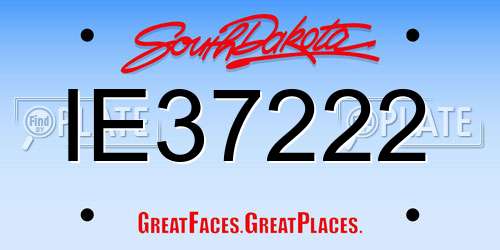 IE37222 South Dakota License Plate