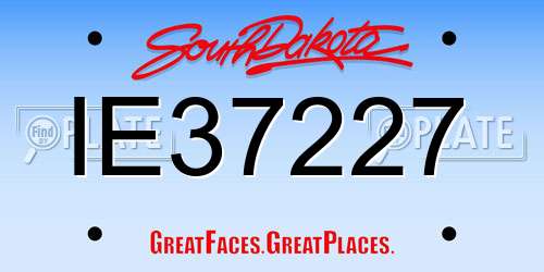 IE37227 South Dakota License Plate