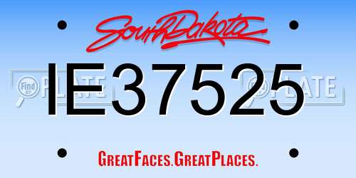 IE37525 South Dakota License Plate
