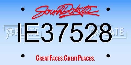 IE37528 South Dakota License Plate