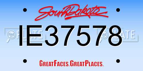 IE37578 South Dakota License Plate