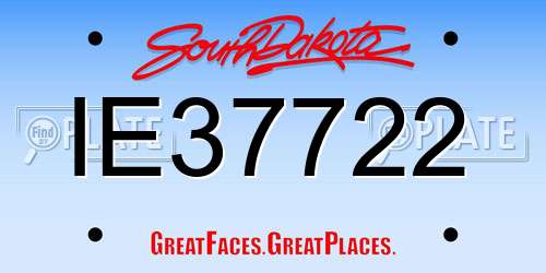 IE37722 South Dakota License Plate