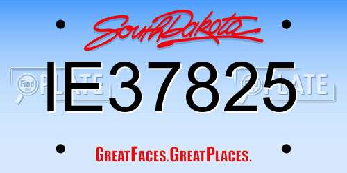 IE37825 South Dakota License Plate