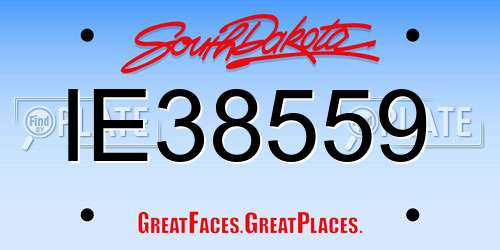 IE38559 South Dakota License Plate