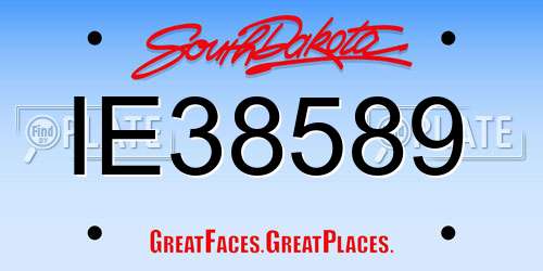 IE38589 South Dakota License Plate