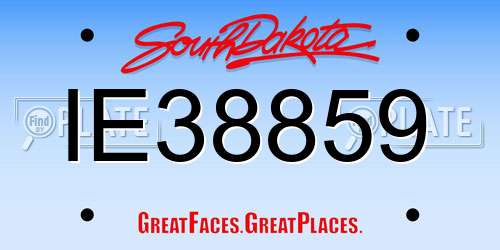 IE38859 South Dakota License Plate