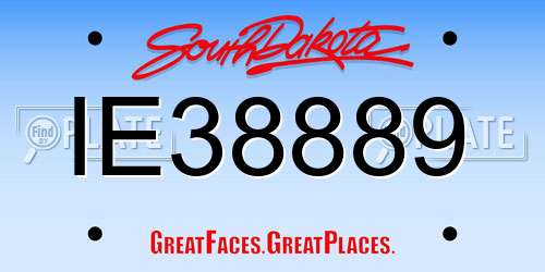 IE38889 South Dakota License Plate