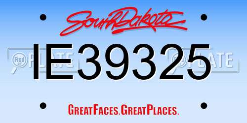 IE39325 South Dakota License Plate