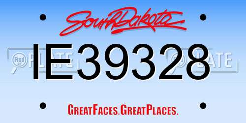 IE39328 South Dakota License Plate