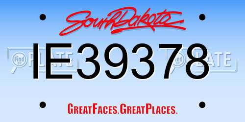 IE39378 South Dakota License Plate