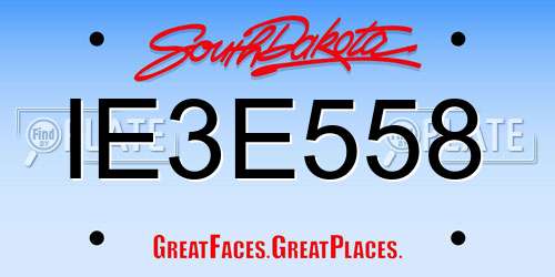 IE3E558 South Dakota License Plate
