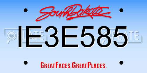 IE3E585 South Dakota License Plate