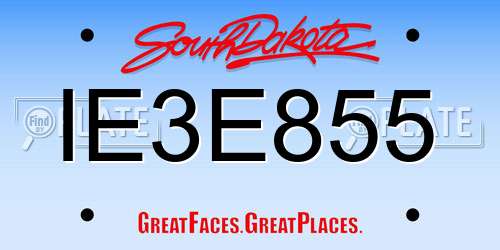 IE3E855 South Dakota License Plate