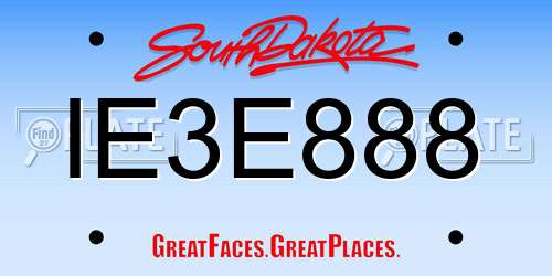 IE3E888 South Dakota License Plate