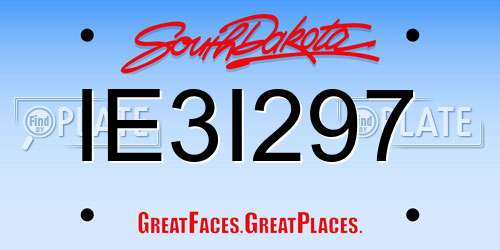 IE3I297 South Dakota License Plate