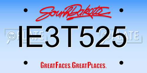IE3T525 South Dakota License Plate