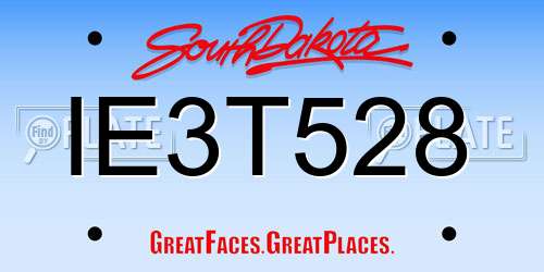 IE3T528 South Dakota License Plate