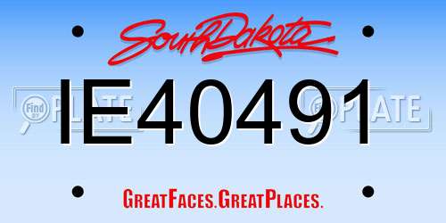 IE40491 South Dakota License Plate