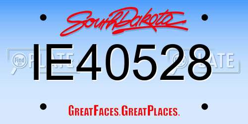 IE40528 South Dakota License Plate