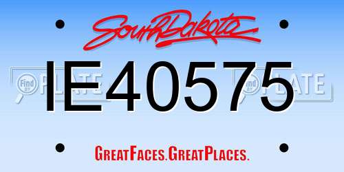 IE40575 South Dakota License Plate