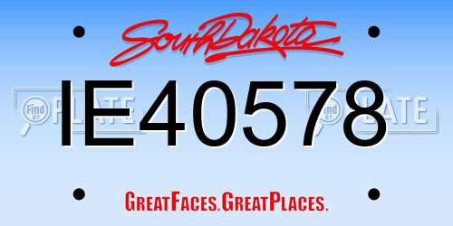 IE40578 South Dakota License Plate