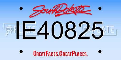 IE40825 South Dakota License Plate