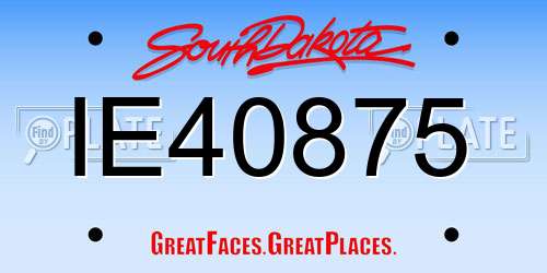 IE40875 South Dakota License Plate