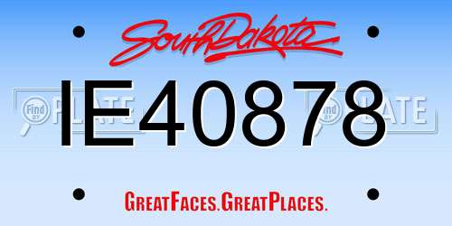 IE40878 South Dakota License Plate