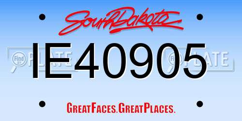 IE40905 South Dakota License Plate