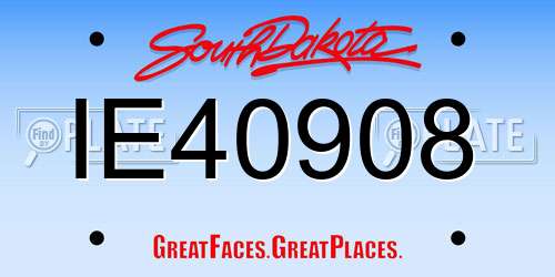 IE40908 South Dakota License Plate