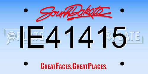 IE41415 South Dakota License Plate