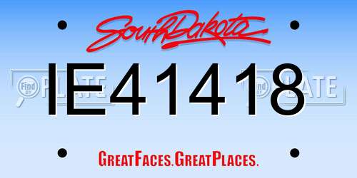 IE41418 South Dakota License Plate