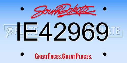IE42969 South Dakota License Plate