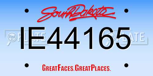 IE44165 South Dakota License Plate
