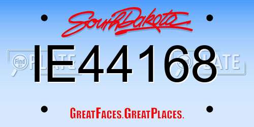 IE44168 South Dakota License Plate