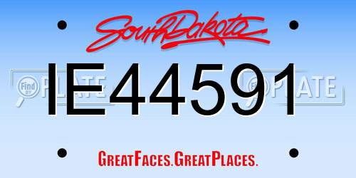 IE44591 South Dakota License Plate