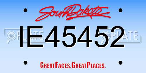 IE45452 South Dakota License Plate