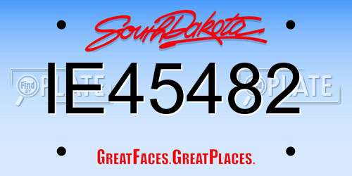 IE45482 South Dakota License Plate