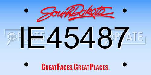 IE45487 South Dakota License Plate