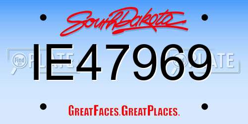 IE47969 South Dakota License Plate