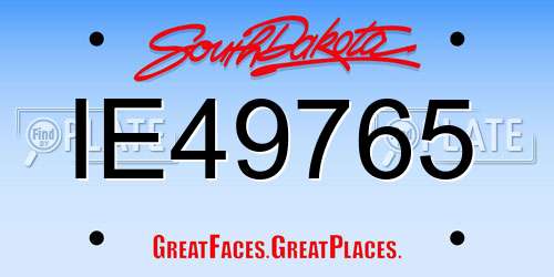 IE49765 South Dakota License Plate