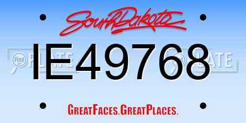 IE49768 South Dakota License Plate