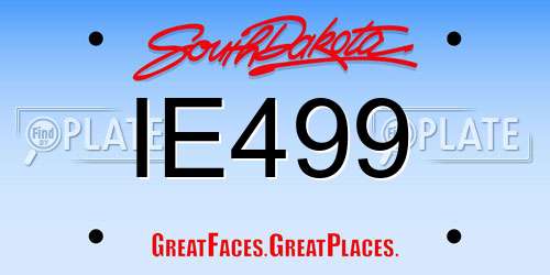 IE499 South Dakota License Plate