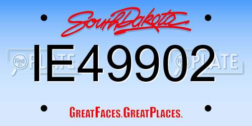 IE49902 South Dakota License Plate