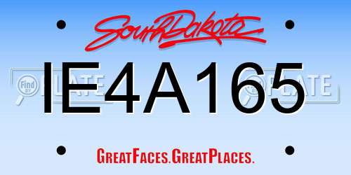 IE4A165 South Dakota License Plate