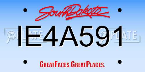 IE4A591 South Dakota License Plate