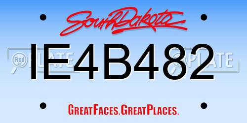 IE4B482 South Dakota License Plate